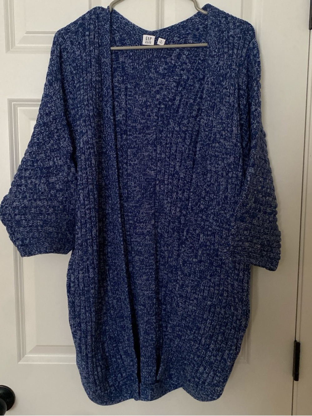 GAP Women's Open-Front Navy Marled Cardigan